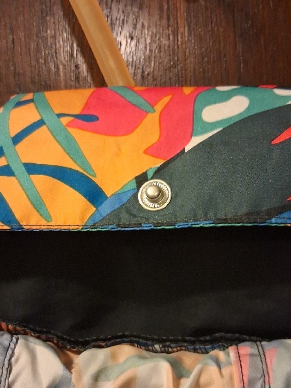 Lauren James Tropical Print Anorak Windbreaker Hood Folds Up Into Pouch Size XL - Picture 14 of 15
